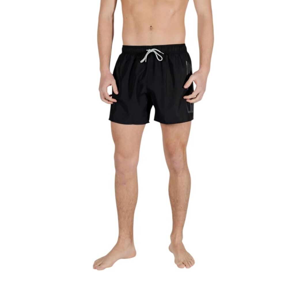 Ea7 Swim Shorts Solid Black Men Swimwear